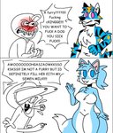 angry anthro bloodshot_eyes blue_body blue_eyes blue_fur blue_hair bulging_eyes bulging_veins curvy_figure dialogue dickface erection female fur genitals gesture hair heart_eyes heart_symbol humor looking_at_viewer male penis profanity purple_eyes sentient_penis speech_bubble text the_truth waving unknown_artist canid canine canis domestic_dog fox human mammal digital_media_(artwork) english_text meme reaction_image