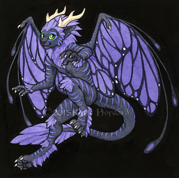 4_toes 5_fingers anthro black_background digitigrade feet fingers fur green_eyes hair horn male membrane_(anatomy) membranous_wings purple_hair simple_background solo tail toes wings katie_hofgard mythology dragon felid feline furred_dragon furred_scalie hybrid mammal mythological_creature mythological_scalie scalie 2015 traditional_media_(artwork)