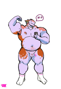 anthro balls barazoku belly biceps big_but_unendowed body_hair chain_necklace clothing countershading ear_piercing electronics facial_piercing flexing footwear foreskin genitals happy_trail holding_object holding_phone jewelry larger_but_small lock male micropenis musclegut muscular muscular_arms muscular_legs muscular_male navel navel_piercing necklace nipple_piercing nipples nose_piercing pecs penis phone piercing selfie septum_piercing small_penis smile socks solo text aviesergal avie sergal english_text hi_res