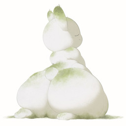 anthro big_butt biped butt closed_smile eyes_closed featureless_crotch feet female grey_body huge_butt kneeling moss mouth_closed nude plant rear_view rock sculpture short_tail simple_background sitting smile solo statue tail white_background white_slime_(artist) elemental_creature lagomorph leporid mammal mineral_fauna rabbit rock_creature 1:1 digital_drawing_(artwork) digital_media_(artwork) hi_res