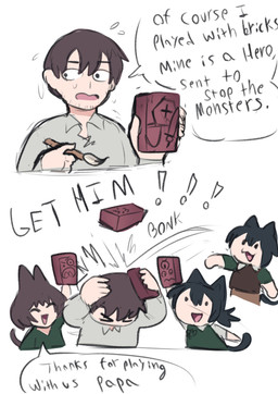 brick female group hitting male speech_bubble text throwing_object japversus ounce_(japversus) animal_humanoid cat_humanoid felid felid_humanoid feline feline_humanoid human humanoid mammal mammal_humanoid absurd_res hi_res father_(lore) father_and_child_(lore) parent_(lore) parent_and_child_(lore)