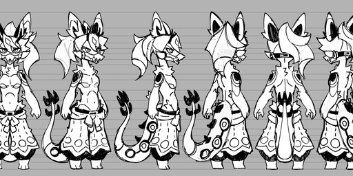 anthro big_ears bottomwear clothed clothing feet front_view hair hindpaw long_hair male male_anthro mask multiple_angles oversized_bottomwear oversized_clothing oversized_pants pants paws ponytail rear_view side_view small_waist solo tail topless topless_anthro topless_male turnaround remight mythology yokai_love_you! kusanagi_(blargen69) dragon hybrid mythological_creature mythological_scalie scalie absurd_res hi_res model_sheet monochrome