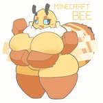 4_arms antennae_(anatomy) anthro arthropod_abdomen big_breasts biped black_sclera blue_eyes blush blush_lines breasts eyebrows eyelashes featureless_crotch female front_view hand_on_breast holding_breast huge_breasts leg_markings markings multi_arm multi_limb multicolored_body neck_tuft non-mammal_breasts nude nude_female open_mouth open_smile simple_background smile socks_(marking) solo standing stinger striped_markings stripes text thick_thighs tuft two_tone_body white_background wide_hips wings yellow_body white_slime_(artist) microsoft minecraft mojang xbox_game_studios arthropod bee bee_(minecraft) hymenopteran insect 1:1 2024 absurd_res digital_drawing_(artwork) digital_media_(artwork) english_text hi_res
