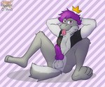 anthro balls blep clothed clothing erection fur genitals hair looking_at_viewer male paws penis simple_background smile smug solo tail tongue tongue_out topwear khryaus_o'howl_(artist) nintendo king_(crmlcd) 6:5 absurd_res digital_media_(artwork) hi_res