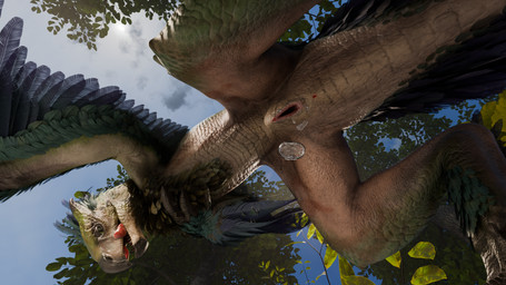 anus beak bodily_fluids feathers female female_feral feral genitals licking licking_lips looking_at_viewer low-angle_view outside pussy_drip saliva solo tail tongue tongue_out vulva worm's-eye_view decary dewith_(modeler) capcom monster_hunter bird_wyvern scalie seikret 16:9 3d_(artwork) digital_media_(artwork) hi_res tagme widescreen