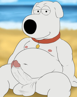 anthro balls beach belly big_balls big_belly big_penis black_eyes black_nose collar erection genitals glans looking_at_viewer male moobs navel overweight overweight_male penis pink_glans sitting smile smiling_at_viewer smirk smirking_at_viewer solo camp14 family_guy brian_griffin canid canine canis domestic_dog mammal 4:5 hi_res