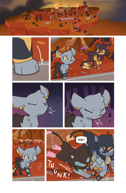 ambiguous_gender black_body black_fur blue_body blue_fur breath cloud dialogue digitigrade fangs feral fur group head_tuft inner_ear_fluff jewelry looking_at_another necklace pink_body pink_fur pounce quadruped silhouette sky smile speech_bubble surprised tail tail_tuft teeth text tuft wristband yellow_body yellow_eyes yellow_fur wooled nintendo pokemon pokemon_mystery_dungeon spike_chunsoft malachi_(wooled) generation_2_pokemon generation_4_pokemon luxio pichu pokemon_(species) shinx comic english_text hi_res