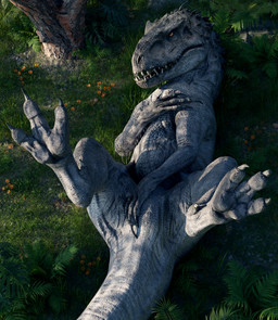 3_toes claws detailed_background dewclaw featureless_crotch feet female feral fern flower foot_focus forest gesture grass grey_body grey_scales hand_on_chest inviting looking_at_viewer lying on_back on_ground open_mouth orange_eyes outside paws plant presenting scales seductive sharp_teeth soles solo spikes spread_legs spreading suggestive suggestive_gesture suggestive_pose teeth thumbless toe_claws toes tree white_body white_scales ivorylagiacrus jurassic_park jurassic_world universal_studios dinosaur hybrid indominus_rex prehistoric_species reptile scalie theropod 2022 3d_(artwork) absurd_res digital_media_(artwork) hi_res