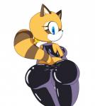 anthro big_butt breasts butt clothing female solo tight_clothing sandunky sega sonic_the_hedgehog_(series) marine_the_raccoon mammal procyonid raccoon hi_res