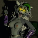 anthro areola bodily_fluids breasts ear_piercing ear_ring female lactating machine nipples piercing ring_piercing solo yellow_eyes gravymeatball five_nights_at_freddy's five_nights_at_freddy's:_security_breach scottgames steel_wool_studios roxanne_wolf animatronic canid canine canis mammal robot wolf 1:1 3d_(artwork) digital_media_(artwork)