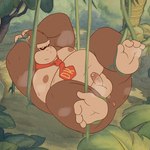 anthro anus balls belly big_butt bow_tie butt erection foreskin genitals male moobs necktie nipples overweight overweight_male penis solo spread_legs spreading trapped inkyflush donkey_kong_(series) nintendo donkey_kong_(character) ape gorilla haplorhine mammal primate 1:1 absurd_res hi_res