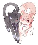 alternate_species blush duo female feral feralized furrification kemono kissing_cheek tails_touching kuro_chromium puella_magi puella_magi_madoka_magica homura_akemi madoka_kaname domestic_cat felid feline felis mammal hi_res