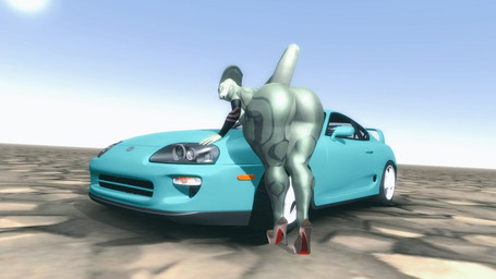anthro arm_warmers armwear bent_over big_butt blue_body blue_skin breasts butt car clothing female footwear high_heels looking_at_viewer looking_back looking_over_shoulders nude outside plantigrade platform_footwear platform_heels presenting presenting_hindquarters raised_tail rear_view shoes snake_hood solo standing tail thick_thighs vehicle wide_hips isazicfazbear toyota_supra reptile scalie snake 16:9 2020 3d_(artwork) digital_media_(artwork) widescreen