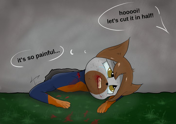 blood bodily_fluids death female gore gun killing ranged_weapon solo violence weapon trimo felid feline humanoid mammal furry absurd_res hi_res