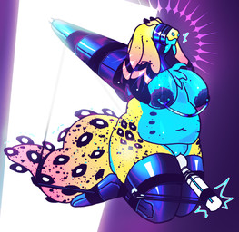anthro armbinder armwear barbell_piercing bdsm belly belly_nipples big_belly big_breasts binder_(restraint) blotchy_areola blue_belly blue_breasts blue_vulva bondage bondage_gear bound breasts bright_light cerata_(anatomy) circular_barbell_piercing clothing cuff_(restraint) digitigrade facial_piercing female freckled_breasts freckled_hips freckled_legs freckled_tail freckled_thighs freckles genitals glistening glistening_breasts glowing glowing_background hanging_by_arms hanging_from_ceiling kneeling latex latex_armwear latex_clothing latex_legwear leather leather_cuffs legwear markings mouth_closed multiple_piercings muzzle_(object) muzzled nipple_chain nipple_jewelry nipple_piercing nipples nose_piercing overweight overweight_anthro overweight_female piercing pseudo_hair restraints sex_toy simple_background sitting solo strapped_in_toy strapped_in_vibrator submissive submissive_female suspension tail tail_markings tentacle_hair tentacles vibrator vibrator_on_pussy vulva wand_vibrator yellow_body latexslug hazard_(latexslug) aquatic aquatic_gastropod gastropod mollusk nudibranch sea_slug slug digital_drawing_(artwork) digital_media_(artwork) full-length_portrait hi_res portrait nonbinary_(lore)