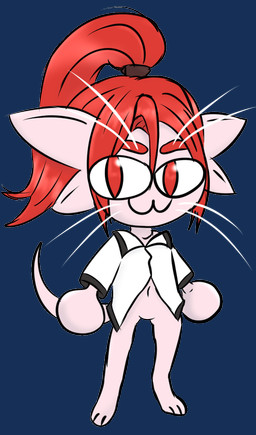 ambiguous_gender anthro hair red_eyes red_hair solo white_body crossburn tsukihime type-moon voices_of_the_void neco-arc alien ariral felid mammal alpha_channel crossover female_(lore)