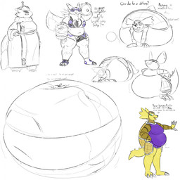 anthro belly big_belly breasts duo female huge_belly hyper hyper_belly inflation overweight simple_background text white_background thatoneaceguy bandai_namco digimon armadillomon digimon_(species) renamon 1:1 2025 english_text hi_res