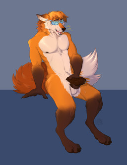anthro athletic athletic_anthro athletic_male balls bodily_fluids countershade_balls countershade_crotch countershade_genitalia countershade_torso countershading dipstick_tail dripping drooling ear_piercing ear_ring erection genital_fluids genitals gloves_(marking) humanoid_genitalia humanoid_penis hypnosis hypnotic_eyes hypnotic_visor leg_markings male male_anthro markings masturbation mind_control neck_tuft nude nude_anthro nude_male open_mouth penis piercing precum precum_drip ring_piercing saliva saliva_string simple_background sitting socks_(marking) solo spiral spiral_eyes tail tail_markings teeth tongue tuft chubchow canid canine fox mammal 2019 absurd_res hi_res