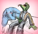 blush bodily_fluids cum cum_on_face duo ejaculation female genital_fluids greedo_(star_wars) low_res male male/female max_rebo ortolan rodian star_wars tongue tongue_out unknown_artist