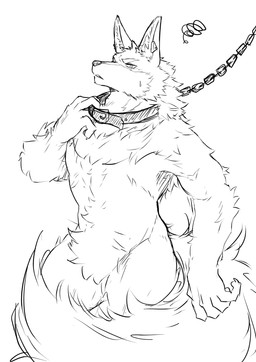 5_fingers annoyed anthro arm_tuft big_tail biped cheek_tuft collar collar_only collar_pull crotch_tuft ear_piercing elbow_tuft facial_tuft fingers fluffy front_view fur humanoid_hands inner_ear_fluff kemono leash leashed_collar male monotone_body monotone_fur monotone_tail muscular muscular_anthro muscular_male naturally_censored nude piercing simple_background snout solo standing tail three-quarter_view tuft white_background white_body white_fur ioenami88 canid canine canis mammal wolf 2023 black_and_white digital_drawing_(artwork) digital_media_(artwork) hi_res monochrome portrait three-quarter_portrait