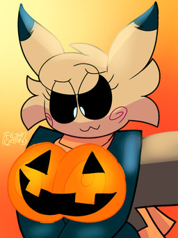 anthro anthrofied big_breasts black_body black_fur black_sclera blonde_hair breasts eyelashes female fur hair mostly_nude nipples orange_nipples paint pokemorph scarf scarf_only simple_background smile solo tail white_eyes filthycottonart unfortu-nate nintendo pokemon spookana_(unfortu-nate) generation_7_pokemon mimikyu pokemon_(species) 3:4 digital_media_(artwork) hi_res