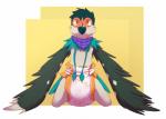 ambiguous_gender anthro beak clean_diaper clothed clothing diaper feathered_wings feathers simple_background solo wearing_diaper wings furrychrome nintendo pokemon decidueye generation_7_pokemon pokemon_(species) shiny_pokemon