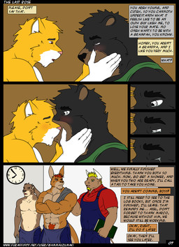 alcohol anthro beverage bodily_fluids crying dialogue drunk kissing male male/male substance_intoxication tears text hunterramirez axel_sanchez bosco_grosul kamil_hans lionel_davis marco_ramirez bear domestic_cat felid feline felis mammal comic english_text url