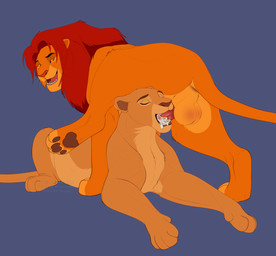anus backsack balls brown_body brown_eyebrows brown_fur brown_nose brown_pawpads canon_couple duo eyebrows face_fucking fellatio female female_penetrated feral fur genitals hair irrumatio king male male/female male_penetrating male_penetrating_female mane on_model oral pawpads paws penetration penile penis penis_in_mouth pink_penis queen raised_leg red_body red_eyes red_fur red_hair red_mane romantic romantic_couple royalty sex tan_body tan_fur whiskers yellow_sclera conditional_dnp lynxbrush disney the_lion_king nala_(the_lion_king) simba_(the_lion_king) felid lion mammal pantherine absurd_res hi_res