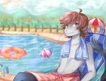 anthro clothed clothing hair male swimwear whiskers fellicaleandra rain_(sealmode) harbor_seal mammal marine pinniped seal digital_media_(artwork)