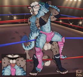 abs anal anal_penetration anthro anthro_on_anthro anthro_penetrated anthro_penetrating anthro_penetrating_anthro arena armlock arms_around_another arms_around_chest arms_around_partner arms_around_shoulders arms_around_torso arms_around_waist aroused aroused_by_another aroused_face aroused_male aroused_smile audience backsack balls barazoku bear_hug being_watched biceps big_bulge big_muscles big_pecs black_briefs black_clothing black_mask black_underwear blue_body blue_scales briefs brown_body brown_fur bulge butt butt_focus claws clenched_teeth clothed clothed_sex clothing cocky cocky_grin competition crowd crowd_watching defeat defeat_sex defeated detailed_bulge dominant dominant_anthro dominant_male domination/submission duo erection erection_under_clothing erection_under_underwear eyes_closed fighting_ring from_behind_position fur genital_outline genitals grappling grin group hug hugging_another hugging_from_behind hugging_partner humping imminent_orgasm lifting_another lifting_partner looking_at_another looking_pleasured low-angle_view lucha_libre_mask luchador male male/male male_penetrated male_penetrating male_penetrating_male manhandling manly markings mask masked_male muscular muscular_anthro muscular_arms muscular_male muscular_thighs nipples pecs penetration penile penile_penetration penis penis_in_ass penis_outline pink_clothing pink_underwear pounding_ass public public_sex rear_view rough_sex roughhousing scales secretly_loves_it sex sexual_competition sexual_fight smile smirk smug smug_expression smug_face smug_grin sports_mask sportswear spots spotted_body spotted_fur spotted_markings spotted_tail stadium stadium_lighting standing standing_sex submissive submissive_anthro submissive_male tail tail_markings teeth tenting thick_arms thick_thighs thrusting tough_guy underwear vein veiny_penis voyeur wearing_mask white_body white_fur wrestler wrestler_costume wrestlers wrestling wrestling_briefs wrestling_clothing wrestling_mask wrestling_match wrestling_outfit frank_motta mythology ty_(tybern) cheetah dragon felid feline hybrid mammal mythological_creature mythological_scalie pantherine scalie snow_leopard hi_res