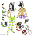 alternative_fashion anthro breasts clothing ear_piercing female flower glamfur gloves goth handwear helix_piercing industrial_piercing jewelry necklace nipple_piercing nipples piercing plant rose_(flower) solo tail tattoo chival chival_(character) langurhali 2006 model_sheet