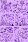 2:3 all_fours alligator alligatorid alternate_universe anthro areola big_areola big_breasts big_butt big_penis bisexual blush bodily_fluids bratty_(undertale) breast_play breast_size_difference breasts butt catty_(undertale) clothing comic cowgirl_position crocodilian cum cum_in_pussy cum_inside cum_on_breasts cunnilingus doggystyle domestic_cat english_text facesitting felching felid feline felis female frisk_(undertale) from_behind_position from_front_position genital_fluids genitals grope group group_sex hi_res huge_breasts human human_on_anthro human_penetrating interspecies licking licking_lips male male/female mammal monochrome non-mammal_breasts on_bottom on_top oral orgasm overweight penetration penis purple_and_white pussy reptile scalie sex sitting_on_another slim small_breasts sweat text thewill thick_thighs threesome titfuck tongue tongue_out translated triangle_position trio under(her)tail undertale undertale_(series) undressing vaginal vaginal_penetration wide_hips
