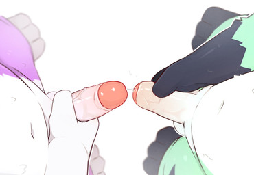 3_toes anthro anthro_on_anthro balls biped black_body black_fur bodily_fluids duo erection faceless_anthro faceless_character faceless_male feet fingers foreskin fur genital_fluids genital_focus genitals glans glistening glistening_genitalia glistening_glans glistening_penis gloves_(marking) green_body green_fur hand_on_own_penis hand_on_penis humanoid_genitalia humanoid_penis male male/male male_anthro markings multicolored_body multicolored_fur navel nude nude_anthro nude_male partially_retracted_foreskin penis penis_focus penis_size_difference pink_glans precum precum_string purple_body purple_fur retracted_foreskin shota simple_background sweat toes touching_tips two_tone_body two_tone_fur vein veiny_penis white_background white_balls white_body white_fur white_penis young young_anthro young_male shouka_2810 production_taiikukan ametis polaris_(polaris_mint) mammal 2025 digital_media_(artwork) hi_res