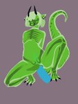 abdominal_bulge animal_genitalia anthro big_tail black_nails bone cloaca cloacal cloacal_penetration cloacal_penis colored_nails ear_piercing extreme_penetration fangs genitals green_slime hands_behind_back horn huge_tail male nails penetration piercing rib_cage ribs sex_toy sharp_teeth skeleton slim solo spread_legs spreading tail teeth translucent wide_hips udontseeme2403 mythology alex2403 dragon humanoid mythological_creature mythological_scalie reptile scalie animated