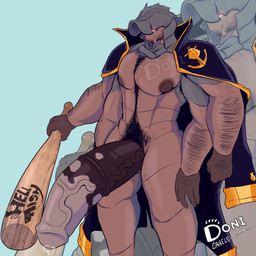 4_arms animal_genitalia anthro bat_(object) beard big_penis bodily_fluids body_hair cape clothing equine_genitalia facial_hair genital_fluids genitals hairy happy_trail huge_penis hyper hyper_genitalia hyper_penis jacket male medial_ring multi_arm multi_limb multicolored_penis nipples non-mammal_nipples notched_shell penis precum shell solo topwear two_tone_penis vein veiny_penis donisette aquatic arthropod horseshoe_crab 1:1 absurd_res hi_res
