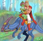 anthro bridle duo female feral male male/female monster_girl_(genre) reins riding russia russian saddle slavic flick-the-thief dinosaur human humanoid lizard mammal prehistoric_species reptile scalie hi_res