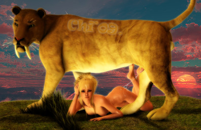 after_sex afternoon bestiality blonde_hair bodily_fluids cum cum_string dominant dripping duo erection fangs feet female female_on_feral feral from_behind_position genital_fluids genitals grass hair hindpaw human_on_feral interspecies larger_dom larger_feral larger_male looking_at_viewer male male/female male_on_human paws penis plant poser_porn raised_tail realistic_feral sabertooth_(anatomy) sex side_view size_difference smaller_female smaller_human sunset tail teeth chi' felid human mammal pantherine prehistoric_species saber-toothed_tiger tiger 2009 3d_(artwork) digital_media_(artwork)