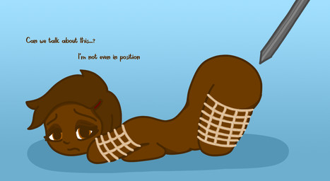 4_missing_limbs amputee bdsm bodily_fluids bondage bound brown_body brown_eyes brown_hair brown_skin cooking disability female hair imminent_death imminent_vore metal_pipe pike_(weapon) quadruple_amputee red_hair_accessory restraints rope rope_bondage saliva solo text whisperwell humanoid english_text