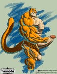 anthro balls big_balls big_muscles big_penis biped erection flexing foreskin genitals glans huge_balls huge_muscles huge_penis humanoid_genitalia humanoid_penis hyper hyper_muscles male male_anthro manly muscular muscular_anthro muscular_male penis retracted_foreskin solo text tremodo vein veiny_penis nfp felid mammal pantherine tiger url