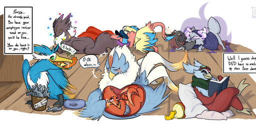 arc_(soggybuizel) avian_feet beak blue_body facial_markings feathered_crest feathered_wings feathers feet feral feral_pred feral_prey green_eyes head_crest head_markings internal larger_pred male male_pred male_prey markings mask_(marking) membrane_(anatomy) oral_vore organs size_difference stomach tail tail_feathers text toes vore webbed_feet white_markings wings yellow_markings chili_(artist) fakemon nintendo pokemon buice_(doesnotexist) fan_character loto_(virulence) miles_(nonine) onyx_(owenvii) soggy_(soggybuizel) thunk_(gyro) wobbles_(vivace) alolan_form alolan_rattata aquatic archen avian buizel cramorant delibird eeveelution fish fossil_pokemon generation_2_pokemon generation_4_pokemon generation_5_pokemon generation_7_pokemon generation_8_pokemon generation_9_pokemon pokemon_(species) regional_form_(pokemon) rufflet sprigatito absurd_res english_text hi_res