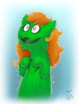 anthro cactus female hair open_mouth plant simple_background smile solo drxii monstro_village agua elemental_creature flora_fauna monster digital_media_(artwork)