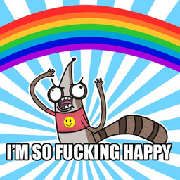 anthro bottomless cartoon_network clothed clothing english_text happy image_macro jasesea low_res male mammal raccoon rainbow rainbow_arch reaction_image regular_show rigby_(regular_show) shirt smiley_face solo text unknown_artist

Rating: Safe
Score: 28
User: Rush123
Date: April 15, 2012