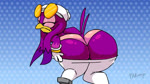 anthro ass_too_fat beak bent_over big_butt black_eyes blue_background bottomwear butt cellulite cheeky_panties clothing dressing eyewear female gloves handwear headgear headkerchief headwear huge_butt kerchief panties pants pattern_background pink_clothing pink_panties pink_underwear purple_body rear_view simple_background solo standing stretch_(sound_effect) sunglasses underwear white_bottomwear white_clothing white_gloves white_handwear white_headkerchief white_kerchief white_pants yellow_beak parumpi sega sonic_riders sonic_the_hedgehog_(series) wave_the_swallow avian bird hirundinid oscine passerine swallow_(bird) 16:9 2d_animation animated frame_by_frame loop short_playtime sound webm widescreen