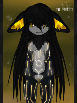 anthro black_body black_fur black_hair breasts clitoris female fur genitals hair heart_eyes heart_symbol navel nipples smile solo vulva white_body white_fur yellow_eyes silavos made_in_abyss fan_character domestic_cat felid feline felis mammal narehate 3:4 archived_source hi_res