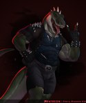 anthro male muscular muscular_anthro muscular_male solo spikes spikes_(anatomy) tail cherry_blossom_kid rocco_(tallion) dinosaur prehistoric_species reptile scalie theropod tyrannosaurid tyrannosauroid tyrannosaurus tyrannosaurus_rex hi_res