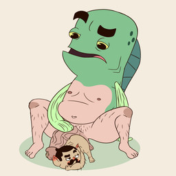anthro aroused aroused_face aroused_male aroused_smile ass_up balls bent_over black_eyes blush blush_stickers body_hair dorsal_fin duo erection eyebrows facial_hair fin genitals gills green_body green_fin green_skin hair hairy_balls hairy_legs half-closed_eyes hand_on_penis leg_hair looking_at_another looking_at_partner looking_back looking_down looking_down_at_partner looking_pleasured looking_up looking_up_at_partner male male/male moobs mustache narrowed_eyes navel nipples nude nude_anthro nude_male open_mouth overweight overweight_anthro overweight_male penis pubes pupils raised_eyebrows sex simple_background sitting size_difference slightly_chubby slightly_chubby_anthro slightly_chubby_male split_form spread_legs spreading tan_body thick_eyebrows tongue vein veiny_penis white_sclera yellow_sclera bob-jiggles arlo_the_alligator_boy netflix marcellus_(arlo_the_alligator_boy) teeny_tiny_tony_(arlo_the_alligator_boy) animal_humanoid aquatic aquatic_humanoid dwarf fish fish_humanoid humanoid hybrid mammal mammal_humanoid merfolk murid murid_humanoid murine murine_humanoid rat rat_humanoid rodent rodent_humanoid 1:1 absurd_res hi_res