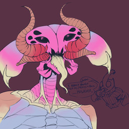 antennae_(anatomy) anthro background_text black_eyes brown_background compound_eyes female long_tongue mandibles multi_eye ocellis pink_face simple_background solo tongue tongue_out sun_bug wow_i_really_shouldn't_stick_my_penis_in_there_however scolopendra_girl_(sun_bug) arthropod centipede insect myriapod scolopendra 1:1 absurd_res hi_res meme portrait