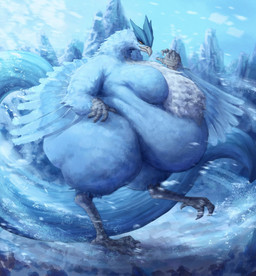 anthro belly big_belly big_breasts big_butt breasts butt female huge_belly obese overweight solo thiccomode nintendo pokemon articuno generation_1_pokemon legendary_pokemon pokemon_(species) hi_res