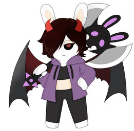 2_horns anthro arms_bent axe black_bottomwear black_clothing black_crop_top black_pants black_sclera black_shirt black_topwear black_wings bottomwear closed_frown clothed clothed_anthro clothed_female clothing crop_top eyelashes featureless_legs female flat_chested frown frowning_at_viewer fully_clothed fully_clothed_anthro fully_clothed_female fur hair hair_over_eye hand_on_hip hand_on_own_hip holding_axe holding_object hoodie horn lidded_eyes light long_ears looking_at_viewer medium_hair membrane_(anatomy) membranous_wings mitten_hands mouth_closed multicolored_body noseless open_clothing open_hoodie open_topwear pants pupils purple_clothing purple_hoodie purple_topwear red_eyes red_hair red_horn red_wings right-handed shirt simple_background slit_pupils solo tan_body tan_eyelids tan_inner_ear tan_skin topwear white_background white_body white_fur wings peypey_mei1925 raving_rabbids rayman_(series) ubisoft devil_lulu fan_character demon hybrid lagomorph mammal rabbid 2023 colored digital_drawing_(artwork) digital_media_(artwork) english_description full-length_portrait lighting portrait shaded