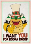 2_horns anthro clothing gesture hand_gesture hat headgear headwear horn looking_at_viewer male pointing pointing_at_viewer poster poster_template solo text united_states_of_america peter_gleeson i_want_you mario_bros nintendo bowser uncle_sam koopa scalie english_text meme